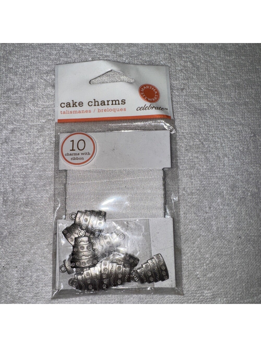 Cake Charms Martha Stewart Celebrate 10 Silver Metal w/White Ribbon [COPY]